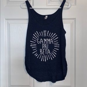 Gamma Phi Beta navy tank top